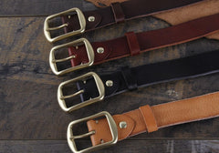 Genuine Leather Punk Rock Biker Trucker Mens Belt Men Black Coffee Belt for Men 3cm