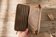 Cool Canvas Leather Mens Bifold Long Wallet Long Wallet for Men - iwalletsmen