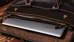 Genuine Leather Mens Cool Messenger Bag Briefcase Work Bag Business Bag for men