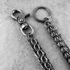 27'' Metal PUNK CHAIN BIKER SILVER Black WALLET CHAIN LONG PANTS CHAIN SILVER Black Jeans Chain Jean ChainS FOR MEN - iwalletsmen