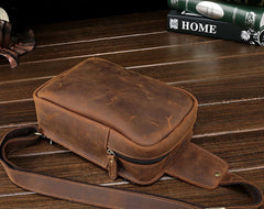 Cool Leather Mens Sling Shoulder Bag Sling Bags Chest Bag Sling Backpack for men - iwalletsmen