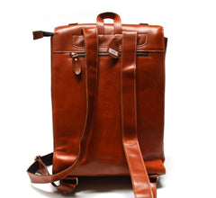 Brown Leather Mens Backpack Travel Backpacks Laptop Backpack for men - iwalletsmen