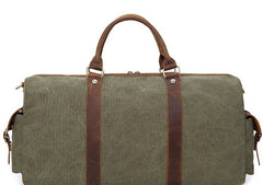 Mens Waxed Canvas Leather Large Weekender Bags Canvas Travel Bag for Men - iwalletsmen