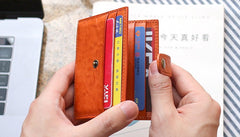 Leather Mens Front Pocket Wallet Card Wallet Small Slim Wallet Change Wallet for Men - iwalletsmen