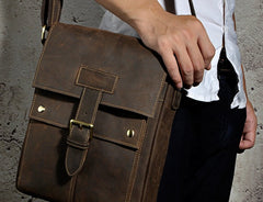 Small Leather Mens SIDE BAGs COURIER BAGs Messenger Bag Shoulder Bag for Men - iwalletsmen