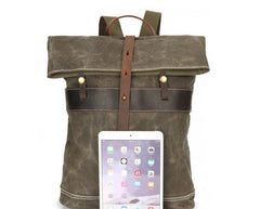Waxed Canvas Mens Cool Backpacks Canvas Travel Backpack Canvas School Backpack for Men - iwalletsmen