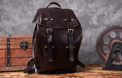 Handmade Leather Mens Cool Backpack Sling Bag Large Black Travel Bag Hiking Bag for men
