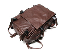 Cool Coffee Mens Leather Backpack Travel Backpacks Laptop Backpack for men - iwalletsmen