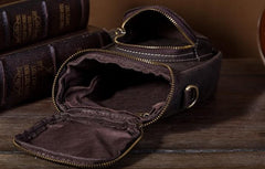 Vintage Leather Belt Pouch for Men Waist Bags BELT BAGs Shoulder Bags For Men - iwalletsmen
