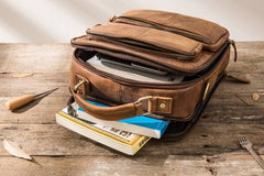 Cool Leather Brown Small Mens Messenger Bag Vintage Shoulder Bag  for Men - iwalletsmen