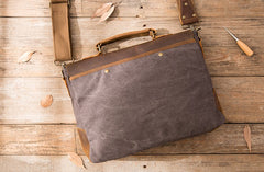 Leather Canvas Messenger Bags for men Vintage Shoulder Bag for men - iwalletsmen