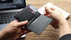 Leather Mens Front Pocket Wallet Small Card Wallet Change Wallets for Men - iwalletsmen