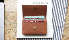 Leather Mens Card Wallet Front Pocket Wallet Small Slim Wallets Change Wallet for Men - iwalletsmen