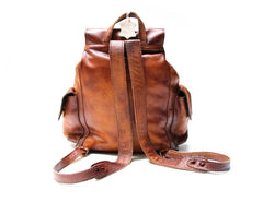 Handmade Cool Leather Mens Backpack Travel Backpacks Laptop Backpack for men - iwalletsmen