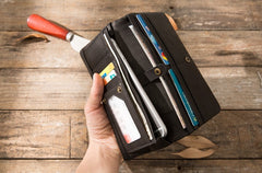Cool Mens long Wallet Leather Bifold Wallet Long Wallets for Men - iwalletsmen