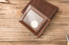 Cool Leather Mens Small Wallets Bifold Vintage billfold Wallets for Men - iwalletsmen