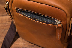 Cool Leather Mens Small Messenger Bag Side Bag Small Shoulder Bag for Men - iwalletsmen