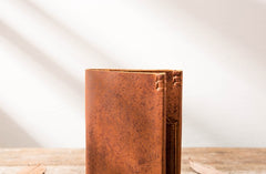Handmade Leather Mens Small Wallets Bifold Vintage Slim billfold Wallet for Men - iwalletsmen