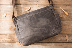 Waxed Canvas Messenger Bags for men Vintage Shoulder Bag for men - iwalletsmen