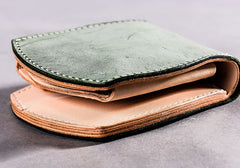 Handmade Vintage Leather Mens Small Wallet Bifold Wallet for Men - iwalletsmen