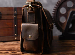 Genuine Leather Mens Cool Messenger Bag Briefcase Work Bag Business Bag for men