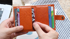 Leather Mens Front Pocket Wallet Card Wallet Small Slim Wallet Change Wallet for Men - iwalletsmen