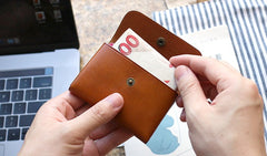 Leather Mens Front Pocket Wallet Small Wallet Card Wallet Change Wallets for Men - iwalletsmen