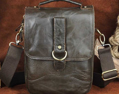 Cool Vintage Leather Mens Small Side Bag Messenger Bag Shoulder Bags for Men - iwalletsmen