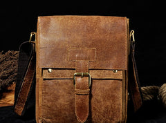 Small Leather Mens SIDE BAGs COURIER BAGs Messenger Bag Shoulder Bag for Men - iwalletsmen