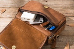Cool Leather Mens Small Messenger Bags Shoulder Bags for Men - iwalletsmen