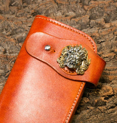 Handmade Long Wallet Mens Cool Leather Chain Wallet Biker Trucker Wallet with Chain