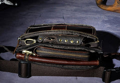 Cool Leather Mens Fanny Pack Waist Bag Hip Pack Belt Bag Bumbag for Men - iwalletsmen