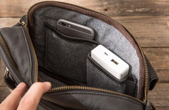 small black messenger bag Black Leather Messenger Bag Men's Black Crossbody Bag Small Black Messenger Bag