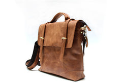 Vintage Mens Leather Briefcase Handbag Shoulder Bag Backpack for men - iwalletsmen