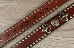 Handmade Genuine Custom Punk Biker Leather Mens Leather Men Belt for Men - iwalletsmen