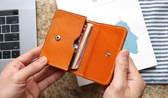 Cool Leather Mens Card Wallet Front Pocket Wallets Small Change Wallet for Men - iwalletsmen