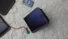 Handmade Vintage Leather Mens Slim Small Wallet Leather Bifold Wallets for Men - iwalletsmen