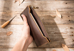 Vintage Cool Mens long Wallet Leather Wallet Long Wallet for Men - iwalletsmen