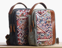 Folk Canvas Leather Mens Sling Bag Chest Bag One Shoulder Pack for men - iwalletsmen