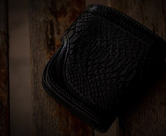 Handmade Leather Biker Wallet Mens Cool billfold Chain Wallet Trucker Wallet with Chain