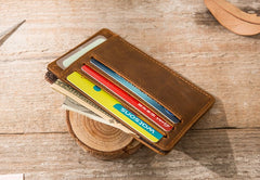 Leather Mens Slim Cards Holder Front Pocket Wallets Card Wallet for Men - iwalletsmen