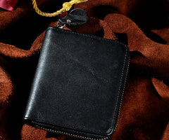 Cool Leather Mens Zipper Small Wallet Front Pocket Wallet for Men - iwalletsmen