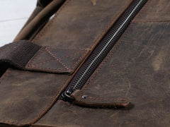 Vintage Coffee Leather Mens Briefcases Work Bag Laptop Bag Business Bag for Men - iwalletsmen