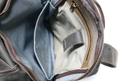 Green Mens Leather Backpack Travel Backpacks Laptop Backpack for men - iwalletsmen