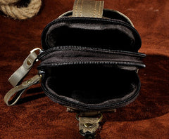 Mens Small Leather Holster Belt Case Belt Pouch Cell Phone Waist Pouch for Men - iwalletsmen