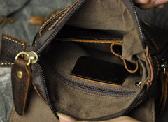 Mens Leather Small Side Bag COURIER BAGs Waist Pouch Holster Belt Case Belt Pouch for Men - iwalletsmen
