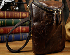 Small Mens Leather Side Bag Belt Pouch Holster Belt Case Waist Pouch for Men - iwalletsmen