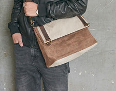 Mens Canvas Gray Cool Courier bag Messenger Bag Canvas Side Bag for Men - iwalletsmen
