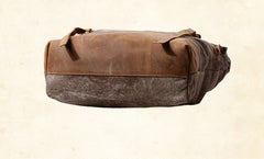 Cool Canvas Leather Gray Travel Bag Mens Backpack Canvas Canvas School Bag for Men - iwalletsmen