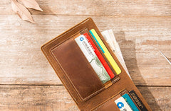 Vintage Leather Mens Small Wallets Bifold Slim Front Pocket Wallet for Men - iwalletsmen